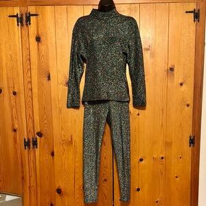 80s Carol Horn Sparkling Black and Silver Two-Piece Set